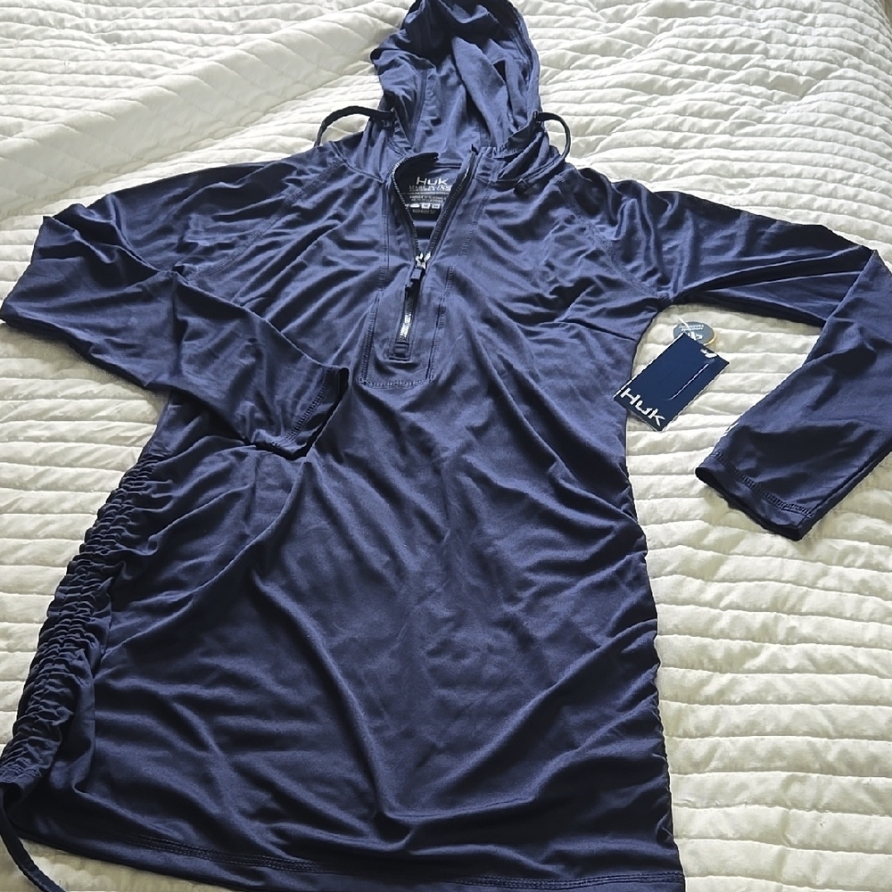 Huk Navy Blue Hooded Dress